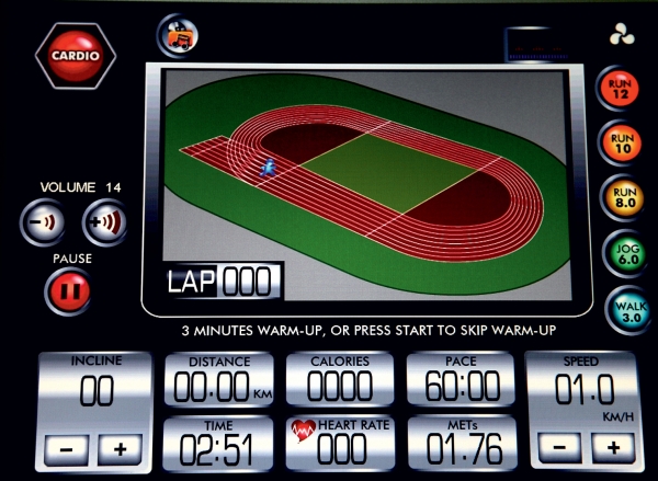 Режимы дисплея беговой дорожки Spirit Fitness CT820